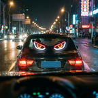 Devil Eyes فالزجاج الخلفي بالليل